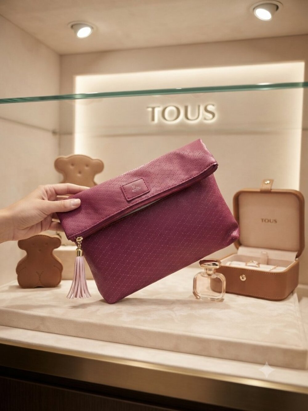 TOUS Original Makeup Pouch – Elegant Burgundy,Cosmetiquera TOUS Original